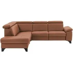 meinSofa Ecksofa Echtleder Linda ¦ braun ¦ Maße (cm): B: 261 H: 98 T: 209.0