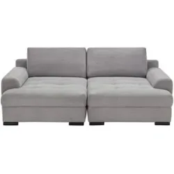 Bobb Loungesofa  Soumia ¦ grau ¦ Maße (cm): B: 240 H: 91 T: 181.0