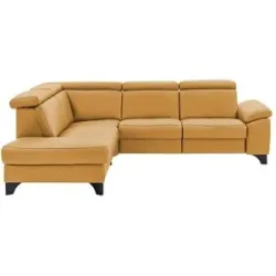 meinSofa Ecksofa Echtleder Linda ¦ gelb ¦ Maße (cm): B: 261 H: 80 T: 209.0