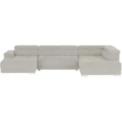 switch Wohnlandschaft aus Mikrofaser Campo ¦ silber ¦ Maße (cm): B: 374 H: 101