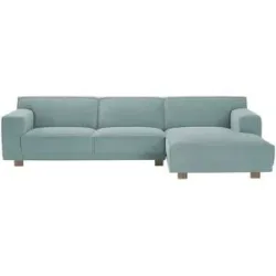 Soho Ecksofa Cord Aquablau Trenisha ¦ blau ¦ Maße (cm): B: 301 H: 74 T: 160.0