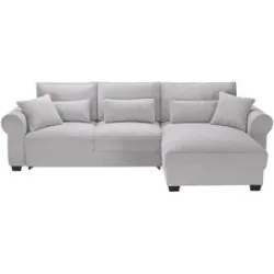 uno Ecksofa beidseitig montierbar Angelina groß ¦ grau ¦ Maße (cm): B: 318 H: 92