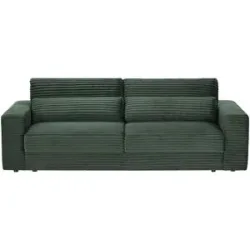Höffner Big Sofa in modernem Breitcord Branna ¦ grün ¦ Maße (cm): B: 250 H: 101 T: 105.0