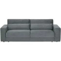 Höffner Big Sofa in modernem Breitcord Branna ¦ grau ¦ Maße (cm): B: 250 H: 101 T: 105.0