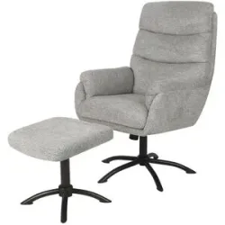 Höffner Relaxsessel mit Hocker  Frieda ¦ grau ¦ Maße (cm): B: 67 H: 117 T: 78.0