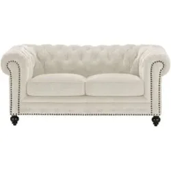 uno Einzelsofa  Chesterfield Stoff ¦ creme ¦ Maße (cm): B: 183 H: 80 T: 100.0