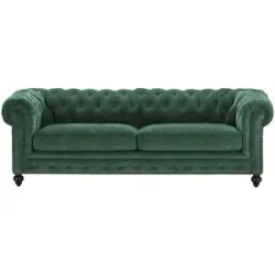 uno Einzelsofa  Chesterfield Stoff ¦ grün ¦ Maße (cm): B: 230 H: 80 T: 100.0