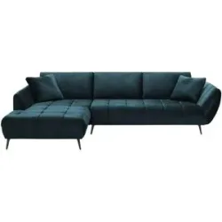 Bobb Ecksofa mit Sitztiefenverstellung Carly ¦ blau ¦ Maße (cm): B: 316 H: 90 T:
