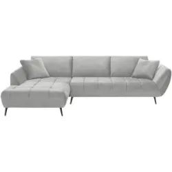 Bobb Ecksofa mit Sitztiefenverstellung Carly ¦ silber ¦ Maße (cm): B: 320 H: 90