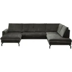 meinSofa Wohnlandschaft aus Mikrofaser Grace ¦ grau ¦ Maße (cm): B: 337 H: 89 T: