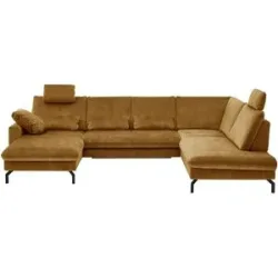 meinSofa Wohnlandschaft aus Mikrofaser Grace ¦ gold ¦ Maße (cm): B: 332 H: 89 T: