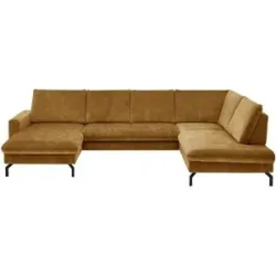 meinSofa Wohnlandschaft aus Mikrofaser Grace ¦ gold ¦ Maße (cm): B: 337 H: 89 T: