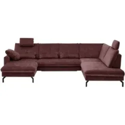 meinSofa Wohnlandschaft aus Mikrofaser Grace ¦ rot ¦ Maße (cm): B: 332 H: 89 T: