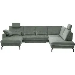 meinSofa Wohnlandschaft aus Mikrofaser Grace ¦ türkis/petrol ¦ Maße (cm): B: 332