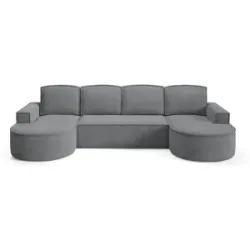 Höffner Wohnlandschaft  Flow ¦ grau ¦ Maße (cm): B: 316 H: 88