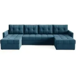 Höffner Wohnlandschaft  Olivia ¦ blau ¦ Maße (cm): B: 301 H: 86
