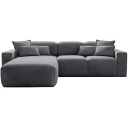 GrainGold Ecksofa  Leni ¦ schwarz ¦ Maße (cm): B: 265 H: 74