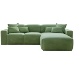 GrainGold Ecksofa  Leni ¦ grün ¦ Maße (cm): B: 265 H: 74