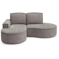 Höffner Ecksofa  Flow ¦ grau ¦ Maße (cm): B: 210 H: 88