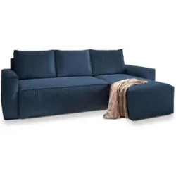 MASSENO Ecksofa mit Schlaffunktion Potaro ¦ blau ¦ Maße (cm): B: 230 H: 85