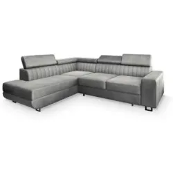 MASSENO Ecksofa mit Schlaffunktion Nola ¦ grau ¦ Maße (cm): B: 253 H: 88