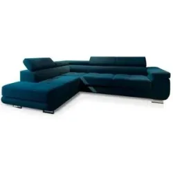 MASSENO Ecksofa mit Schlaffunktion Selva ¦ blau ¦ Maße (cm): B: 277 H: 90