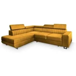 MASSENO Ecksofa mit Schlaffunktion Nola ¦ gelb ¦ Maße (cm): B: 253 H: 88