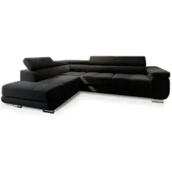MASSENO Ecksofa mit Schlaffunktion Selva ¦ schwarz ¦ Maße (cm): B: 277 H: 90