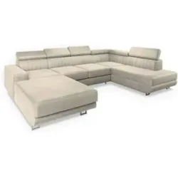 MASSENO Wohnlandschaft mit Schlaffunktion Siena ¦ creme ¦ Maße (cm): B: 335 H: