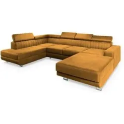 MASSENO Wohnlandschaft mit Schlaffunktion Siena ¦ gelb ¦ Maße (cm): B: 335 H: 89