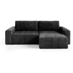 Höffner Ecksofa mit Schlaffunktion Fano ¦ schwarz ¦ Maße (cm): B: 252 H: 70