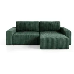 Höffner Ecksofa mit Schlaffunktion Fano ¦ grün ¦ Maße (cm): B: 252 H: 70