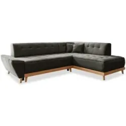 Miuform Ecksofa mit Schlaffunktion Dazzling Daisy ¦ schwarz ¦ Maße (cm): B: 253
