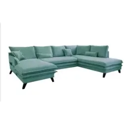 Miuform Wohnlandschaft mit Schlaffunktion Charming Charlie ¦ blau ¦ Maße (cm):