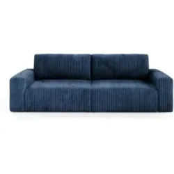 Höffner Einzelsofa mit Schlaffunktion Fano ¦ blau ¦ Maße (cm): B: 252 H: 79