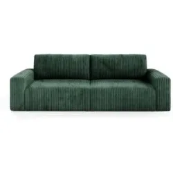 Höffner Einzelsofa mit Schlaffunktion Fano ¦ grün ¦ Maße (cm): B: 252 H: 79