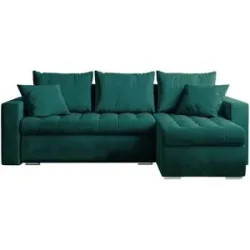 Höffner Ecksofa mit Schlaffunktion  Luis ¦ grün ¦ Maße (cm): B: 238 H: 85