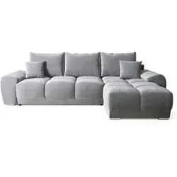 Höffner Ecksofa mit Schlaffunktion  Nubes ¦ grau ¦ Maße (cm): B: 290 H: 85