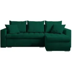 Höffner Ecksofa mit Schlaffunktion  Luis ¦ grün ¦ Maße (cm): B: 238 H: 85