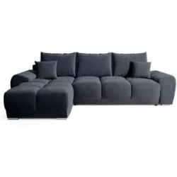 Höffner Ecksofa mit Schlaffunktion  Nubes ¦ schwarz ¦ Maße (cm): B: 290 H: 85