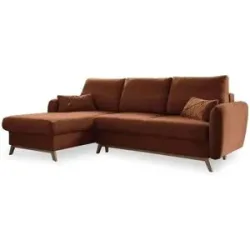 Miuform Ecksofa mit Schlaffunktion Scandic Lagom ¦ rot ¦ Maße (cm): B: 235 H: 90