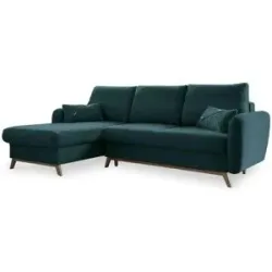 Miuform Ecksofa mit Schlaffunktion Scandic Lagom ¦ türkis/petrol ¦ Maße (cm): B: