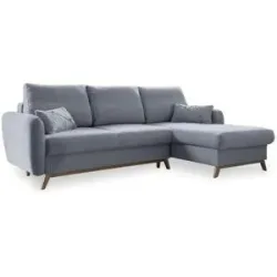 Miuform Ecksofa mit Schlaffunktion Scandic Lagom ¦ grau ¦ Maße (cm): B: 235 H: