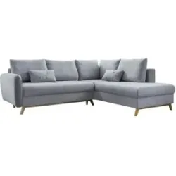 Miuform Ecksofa mit Schlaffuntkion Scandic Lagom ¦ grau ¦ Maße (cm): B: 242 H: