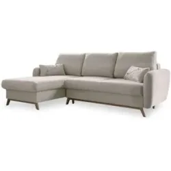 Miuform Ecksofa mit Schlaffunktion Scandic Lagom ¦ beige ¦ Maße (cm): B: 235 H: