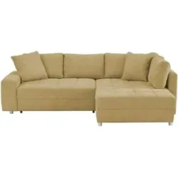 Bobb Ecksofa mit pflegeleichtem Bezug Arissa de Luxe ¦ gelb ¦ Maße (cm): B: 268