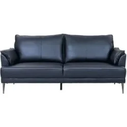 Furnhouse Einzelsofa aus Echtleder Soul ¦ schwarz ¦ Maße (cm): B: 195 H: 88