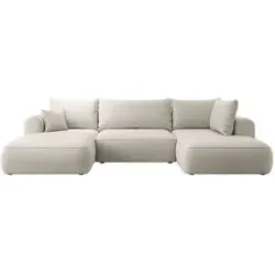 Selsey Wohnlandschaft mit Schlaffunktion Ovo ¦ creme ¦ Maße (cm): B: 375 H: 95