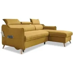 Miuform Ecksofa mit Schlaffunktion Sweet Harmony ¦ gelb ¦ Maße (cm): B: 228 H: