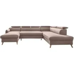 Miuform Wohnlandschaft mit Schlaffunktion Sweet Harmony ¦ beige ¦ Maße (cm): B: